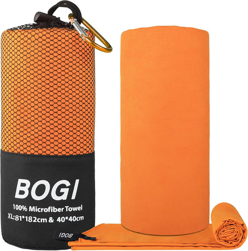 Swimming, Backpacking (XL:72''x32''+16''x16'' BOGI Microfiber Travel Sports Towel - Quick Dry, Soft Lightweight