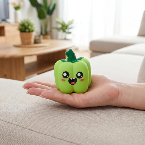 Set, 4 Pack Squeaky Pet Toys Natural Latex Rubber, Interactive Vegetable Shape with Cute Faces, for Large Medium Small