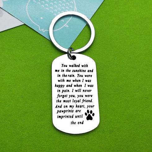Baipilu Pet Memorial Gift Dog Remembrance Keychain, Sympathy Keychain for Dog and Cat Loss Gifts