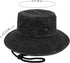 Unisex Cotton Boonie Hat, Packable Summer Outdoor Fishing Bucket Hat with String