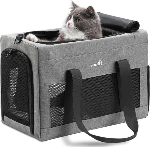 Airline Approved Cat Carrier, Pet Carrier Soft-Sided, Portable Dog Carrier with Stable