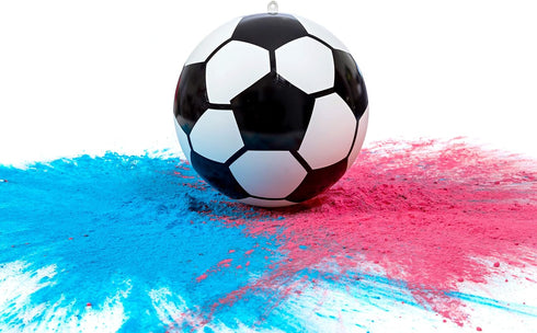 Gender Reveal Soccer Ball with Powder, Exploding Soccer Balls Kit with Pink and Blue Colour Packs + Soccer Ball Shell