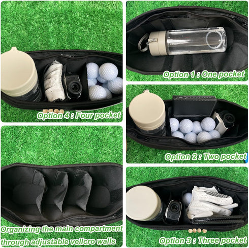 Golf Push Cart Storage Organizer Bag, Accessory Pouch for Golf Push Cart