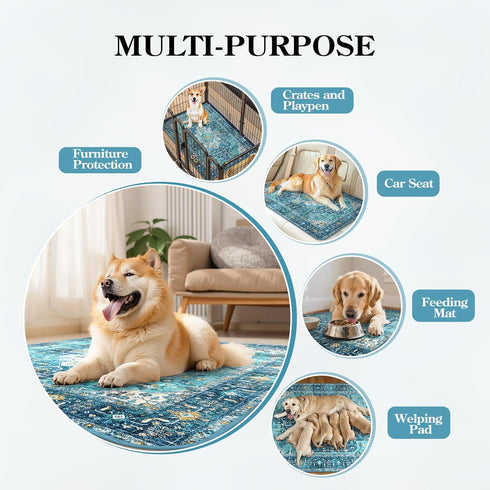 (2 Pack) 3Ft 3Ft HAOCOO Washable Pee Pads for Dogs, x Reusable Puppy Training Pads Super Absorbent Waterproof Whelping