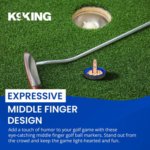 Ultimate Middle Finger Golf Ball Marker with Magnetic Hat Clip, Funny Alignment Ball Mark for Golf Lovers