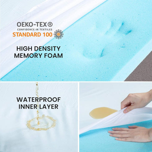 Orthopedic Memory Foam Bed for Large Dogs, Waterproof Cooling Pet Mats with Removable Washable Cover (Large plus-36"x