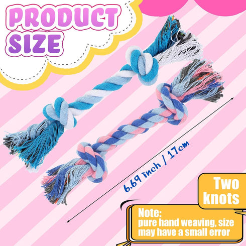 12 Pcs Multi Color Rope Dog Toys | Cotton Puppy Chew Rope Teething Toys for Small and Medium Dogs
