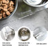 Tilted Raised Elevated Food and Water Bowls Stand for Cat or Small Dogs, Clear Acrylic Stainless Steel Dishes Holder