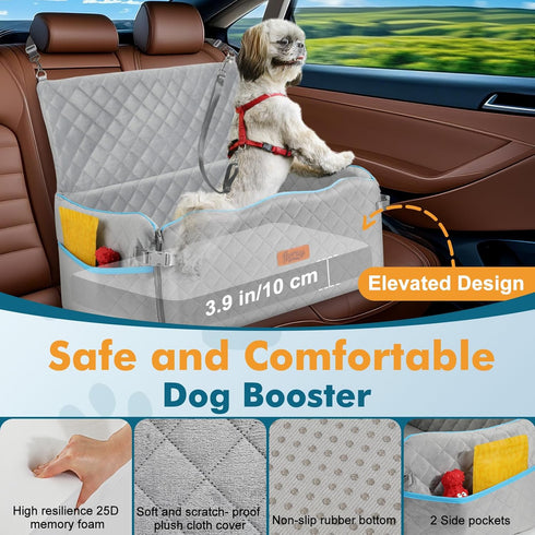 60 lbs 2 Large Dog Car Seat, Dogs Car Bed for Large Dogs Under or Small Breeds, Comfortable Dog Booster Carseat