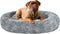 Coohom Oval Calming Donut Cuddler Dog Bed, Washable Faux Fur Cat Bed, Round Pillow Pet Bed (30"/36"/43"), Grey