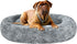 Coohom Oval Calming Donut Cuddler Dog Bed, Washable Faux Fur Cat Bed, Round Pillow Pet Bed (30"/36"/43"), Grey