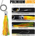6PCS Lures,6inch/9inch Saltwater Trolling Soft Squid Skirts Lure for Marlin Tuna Mahi Dolphin Durado Wahoo Trolling