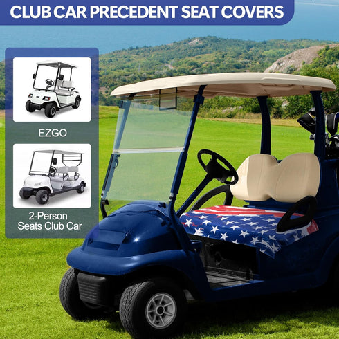 Golf Cart Seat Cover, 100% Microfiber Golf Cart Seat Towel Blanket for All 2-Seater Carts (USA Flag)