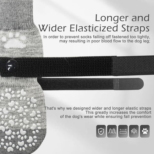 EXPAWLORER Anti Slip Dog Socks, Dog Shoes for Hot Pavement, Traction Control Boots for Small Medium Large Dogs
