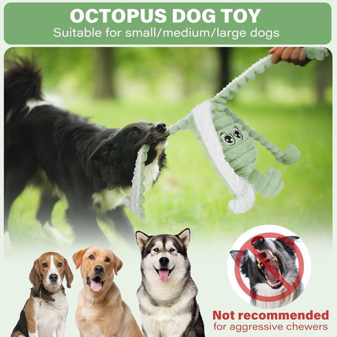 27 Prime Pets Dog Toys for Large Dogs, Extra Large Plush Octopus Dog Toy, Crinkle Squeaky Dog Toy for Small Medium