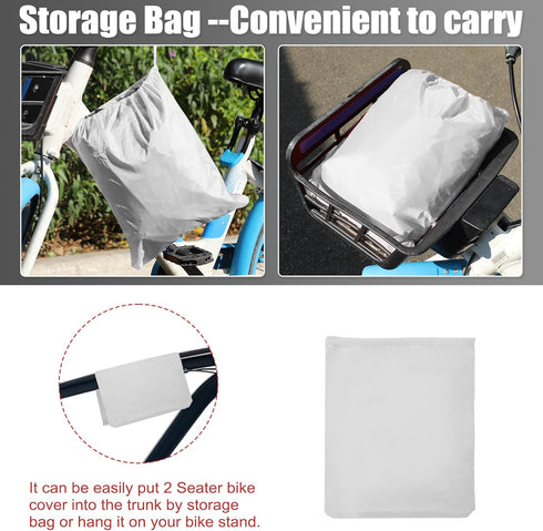 uxcell Waterproof 2 Seater Bike Cover, Extra Long Tandem Bicycle Cover for Outdoor Sun Rain Protection