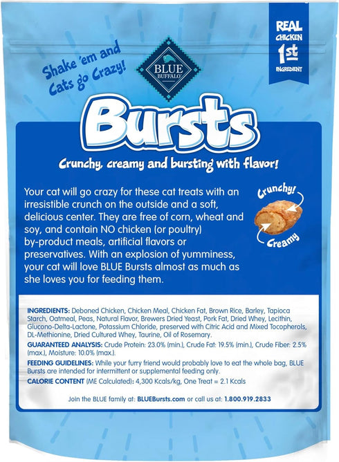 5-oz Blue Buffalo Bursts Crunchy & Creamy Cat Treats, Great for Training, Paw-Lickin' Chicken, Bag