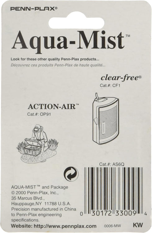 Penn-Plax AS6Q 4-Pack Aqua Mist Air Stone Cylinder Aerator for Easy Fish Tank Installation
