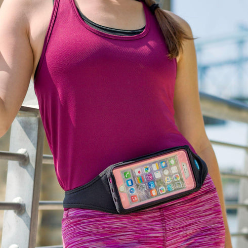 IP6 Running Belt for Men & Women, Universal Phone Waist Pack for Large Smartphones & Cases, Compatible with iPhone
