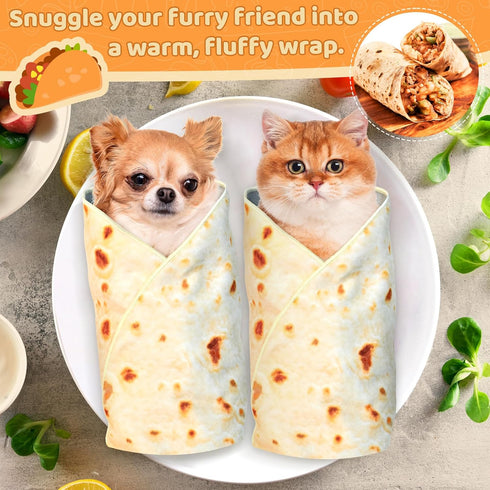31.5" Large Cat Grooming Wrap for Cutting Nails, Self-Stick Dog Cat Burrito Wrap with Nail Clippers Kit, Soft Tortilla