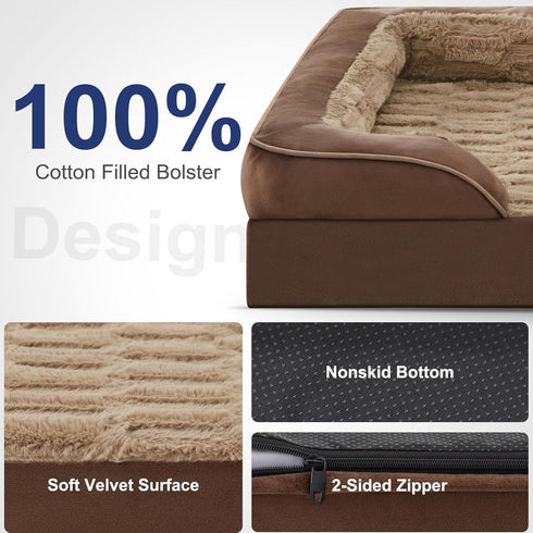 FURTIME Orthopedic Dog Beds for Small Dogs, Waterproof Bed with Removable Washable Cover, Egg Foam Couch, Nonskid Bottom