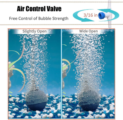 Aquarium Air Pump Accessories - Airline Tubing, Control Valve, Air Stones, Connectors, Check Valves, Suction Cups
