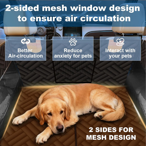 Dog Car Seat for Large Medium Dogs Back Seat Extender for Dogs, Waterproof Medium Dog Carseat with Hard Bottom& Pet