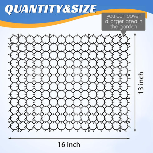 16 Pack Cat Scat Mat with Spikes, 16 X 13 Inch Indoor/Outdoor Pet Deterrent for Plants, Furniture, and More