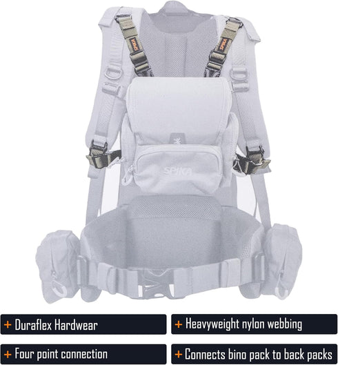 SPIKA Backpack Buckle Connect Chest Pack, Snap Pack Strap, Suitable Hunting Backpack with Binocular Harness