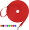 Hi Kiss Dog/Puppy Obedience Recall Training Agility Lead - 15ft, 20ft, 30ft, 50ft, 100ft Training Leash (15 Feet, Red)