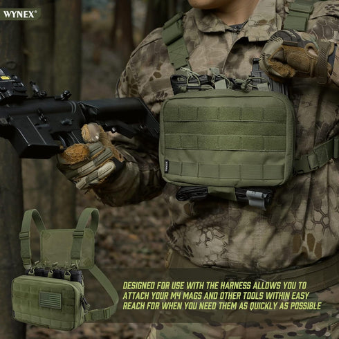 WYNEX Tactical Mag Admin Pouch, Molle Utility Tool Organizer with Triple Stacker Holder