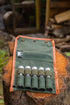 BLEEKER & RWE Backpack Bushcraft Camping Spice Kit Portable with Glass Jars, Funnel and Carabiner Great for and Travel
