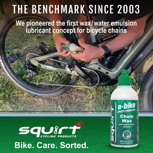 120 ml Squirt E-Bike Chain Wax with High-Pressure Additives for E-Bikes - Ebike Lubricant for Wet & Dry Conditions