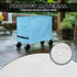 Noprintge 52L 19W 32H inch Dots Print Blue Waterproof Rolling Cooler Cart Cover Fits Most Patio Ice Chest Party Cooler