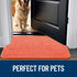OLANLY Dog Door Mat for Muddy Paws, Absorbent Non-Slip Washable Mat, Quick Dry Chenille, 36x24, Coral