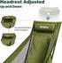 SUNNYFEEL High Back Camping Chair with Pillow, Heavy Duty Portable Folding Chair with Breathable Mesh, Sturdy Aluminum