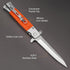 GVDV Folding Pocket Knife, 7Cr17 Stainless Steel EDC Knife with G10 Handle, Safety Liner-Lock, Orange