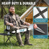 FUNDANGO Folding Camping Chairs for Adults, Oversized Beach Chairs with Table Tray, Heavy Duty Lawn Chair with Cup