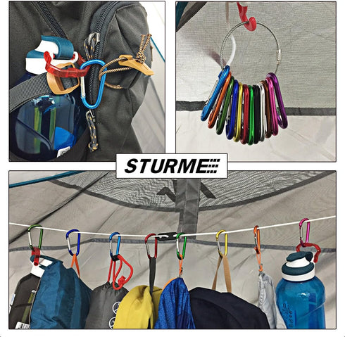 STURME 2" Aluminum D Ring Carabiners, Small Keychain Clip Set, Durable Improved 24 PCS
