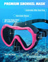 Snorkeling Gear for Adults - 180° Panoramic View Snorkel Mask Set, 100% Food-Grade Silicone, Anti-Fog, Anti-Leak Diving