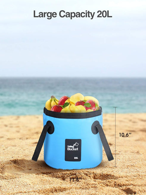Luxtude 5 Gallon (20L) Collapsible Bucket with Handle, Portable & Ultra Lightweight for Fishing, Camping, Hiking