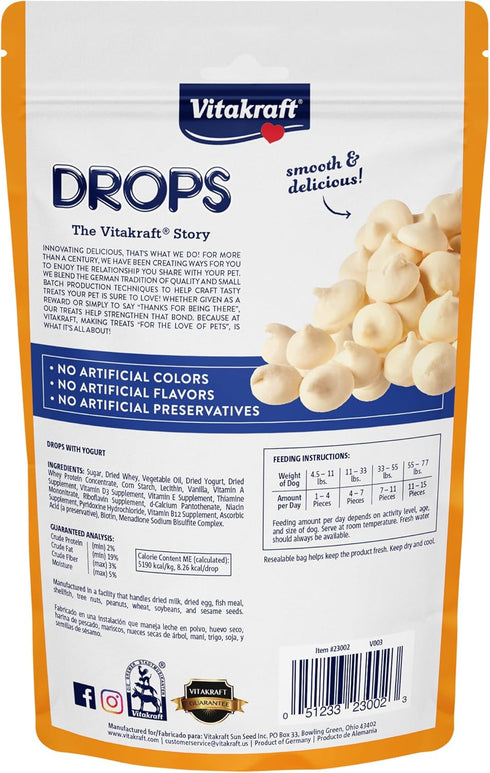 Yogurt Drops Dog Treats - Small Size for Training