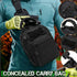 Tactical Sling Bag, Compact Concealed Carry Cut Molle Pistol Holster EDC Backpack (Black)