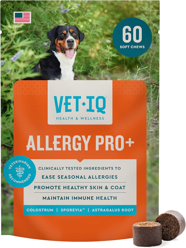 VetIQ Allergy Pro+ Soft Chews for Dogs, Dog Allergy Chews, Seasonal Support,