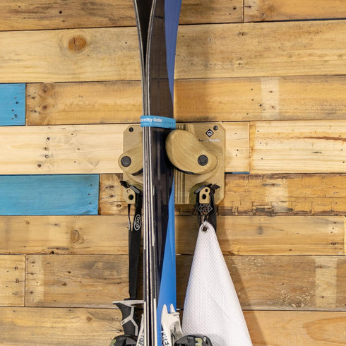 Ultimate Wall Storage Rack for Skis and Snowboards, Damage-Free Storage, Fits Any Ski or Snowboard (Light Wood, 1)