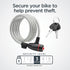 Schwinn Braided Steel Cable Bike Key Lock, 6 feet x 12mm Anti Theft Lock with 2 Keys, Security Level 3