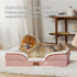 Bedsure Small Orthopedic Dog Bed, Washable Bolster Sofa Bed for Small Dogs, Supportive Foam, Pink, Waterproof Lining