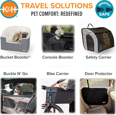 2 8 lbs. K&H Pet Products Center Console Dog Car Seat for Small Dogs & Cats, Secure Armrest Booster Pet Carrier