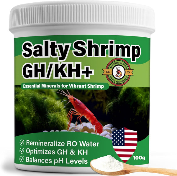 Salty Shrimp GH/KH+ 100G, Keep Your Shrimp Alive, Boost Breeding Healthy &