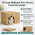 Chinchilla (1 Pack) HERCOCCI Extra Large Grass House for Rabbit, Foldable & Comfortable - Small Animal Hut Play